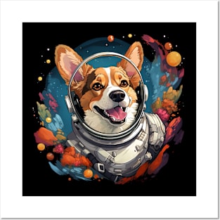 corgi in space Posters and Art